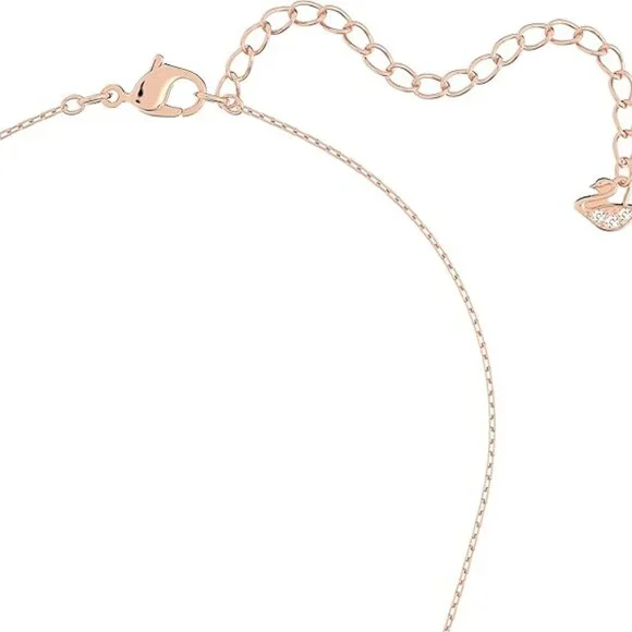 Rose Gold & Rhodium Tone Finish Infinity Heart Clear Crystals Necklaces